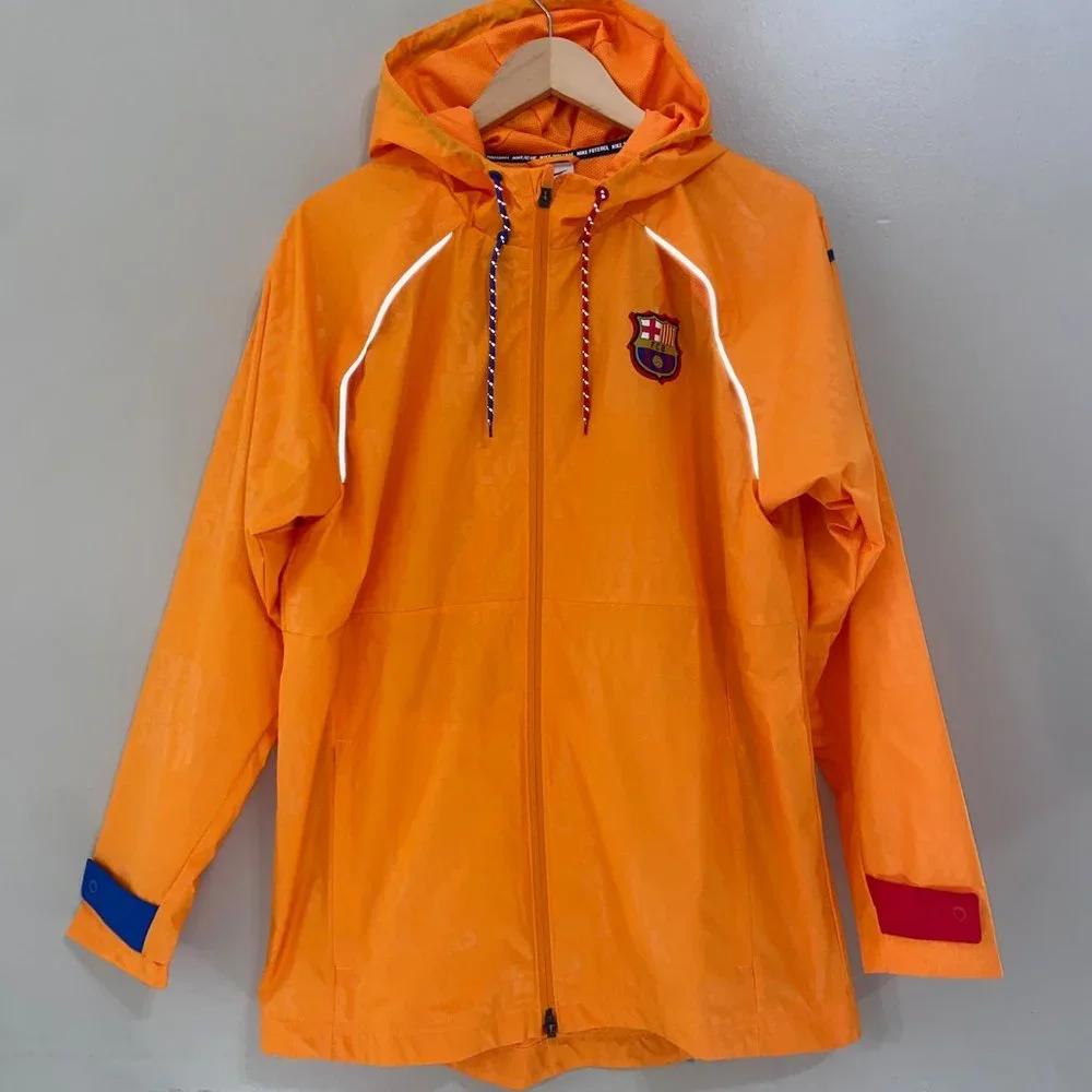 Nike FC Barcelona All Weather FZ Windbreaker Jacket Vivid Orange L DH7831-836